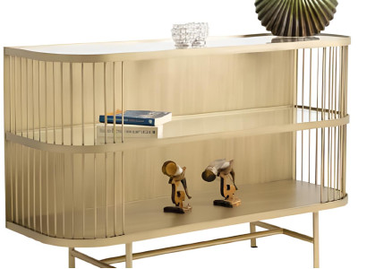 Elegante Goldene Konsole Wohnzimmer Designer Sideboard Luxus Möbel