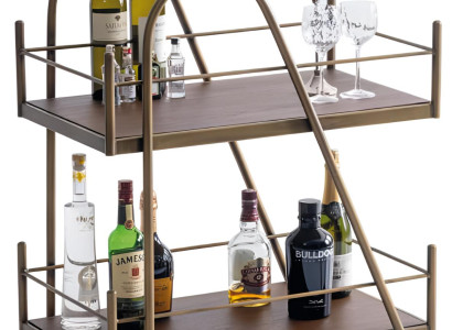 Eleganter Servierwagen Designer Barregal Stilvoller Rollenregal