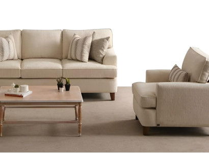 Modernes Wohnzimmer-Set mit 3-Sitzer und Passendem Sessel für Komfort
