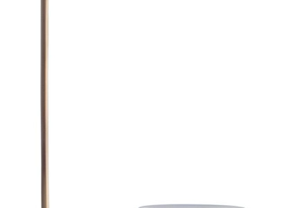 Moderne Stehlampe mit minimalistischer Form und Beistelltisch