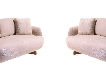 Beigefarbenes Sofa-Set 3-Sitzer-Sofa Weiche Stoffsofas Designermöbel