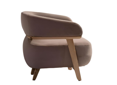 Beiger weicher Sessel Stoffsessel Wohnzimmermöbel Designermöbel