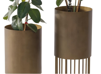 Eleganter Beiger Pflanzkübel Stilvolle Designer Garten Blumentöpfe