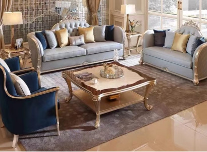 Komplette Klassische Sitzgarnitur 2x Stilvolle Sessel 3-Sitzer Couch