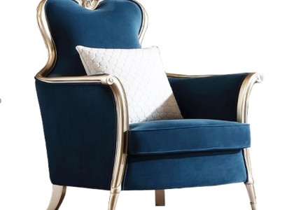 Klassischer Blauer Sessel Elegante Wohnzimmer Sitzmöbel Einzelsessel