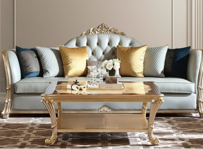 Klassische Graue 3-Sitzer Couch Stilvolle Wohnzimmer Designersofas