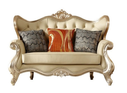 Chesterfield Klassisches Beiges Sofa Stilvoller 2-Sitzer Komfortsofa