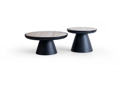 Modernes Couchtisch Set mit konischen Formen und sanft gerundeten Linien