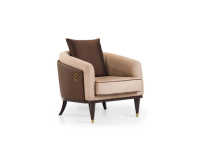 Beiger Loungesessel Designer Einzelsessel Hotel Armlehnensessel