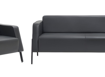 Moderne Schwarze Couchgarnitur Luxus Zweisitzer 2x Polstersessel