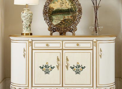 Klassisches Weißes Sideboard Designer Kommode Holz Buffetschrank
