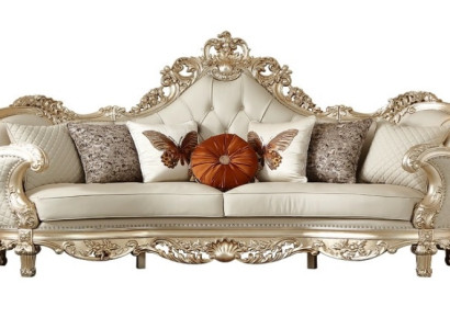 Klassischer Exklusiver 4-Sitzer Designer Wohnzimmer 4-er Ledersofa