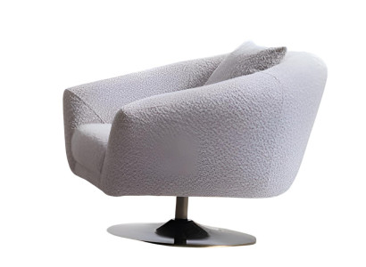 Moderner grauer Stoffsessel Weicher Sessel Wohnzimmermöbel Designermöbel