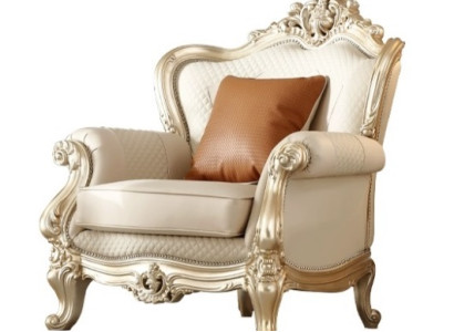 Stilvoller Beiger Sessel Wohnzimmer Klassischer Sessel Polstermöbel