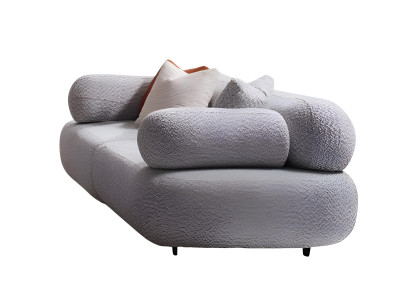 Modernes graues 3-Sitzer-Sofa Stoffsofa Designermöbel für das Wohnzimmer