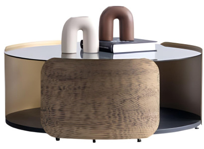 Braun-Schwarzer Couchtisch Wohnzimmer Tische Designer Holztische