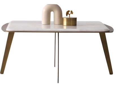 Rechteckiger Moderner Couchtisch Stilvolle Marmorplatte Ablagetisch
