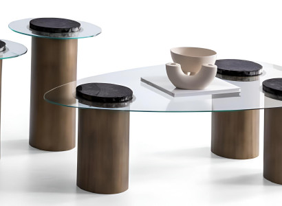 Luxuriöses Couchtisch-Set Moderne Glasplatten Wohnzimmertische 3tlg