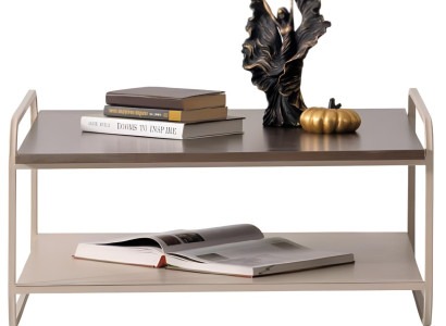 Moderner Beiger Wohnzimmertisch Designer Couchtische Metall Möbel