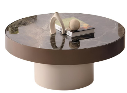 Stilvoller Runder Couchtisch Designer Marmortisch Beistelltische