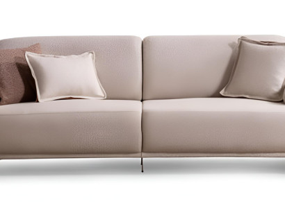Luxus Beigefarbenes 3-Sitzer-Sofa Textilsofa Designersofa Wohnzimmermöbel