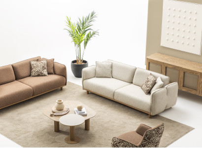 Elegantes Sofa Set: 2x4-Sitzer, Couch- & Beistelltisch für Ihr Wohnzimmer