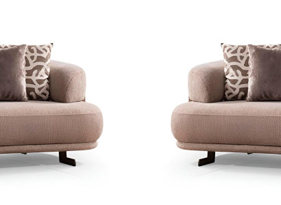 Stilvoller Braunes Stoffsofa weiches 3-Sitzer-Sofa Sofa-Set Wohnzimmermöbel