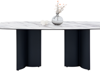 Moderner schwarz-weißer Esstisch Holztisch Möbel für das Esszimmer