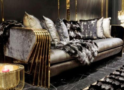 Luxuriöser Grauer 3-Sitzer Moderne Wohnzimmer Couch Polstermöbel