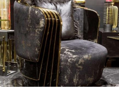 Exklusiver Designer Sessel Stilvoller Lehnsessel Textil Einsitzer