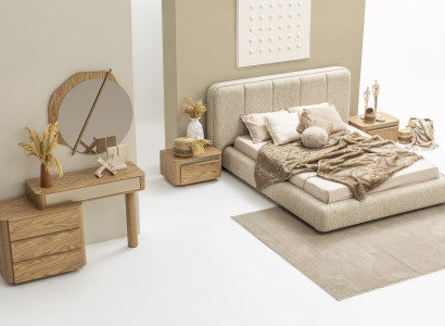 Elegantes Schlafzimmer-Set: Bett, Nachttische & Schminktisch