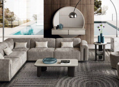 Luxuriöses Wohnzimmer-Set Designer L-Form Sofa 2x Sessel Couchtisch