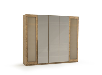 Eleganter Brauner Kleiderschrank – 5 Türen und Viel Stauraum