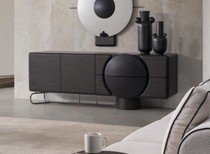 Designer Schwarzes Sideboard Moderne Wohnzimmer Holzmöbel