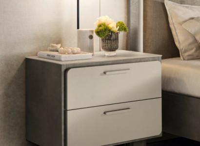 Moderner Beiger Nachttisch Stilvoller Schlafzimmer Holzschrank