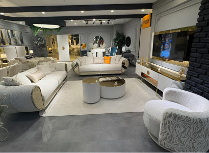 Elegantes Weißes Wohnzimmer Sofa Designer Polstercouch Textil 3-er