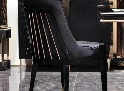 Schwarzer Polsterstuhl Designer Samtstühle Wohnzimmer Sitzstühle