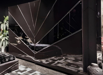Schwarzer Kleiderschrank Designer Spiegelschrank Schlafzimmer Möbel