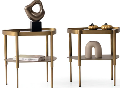 Modernes Beistelltisch-Set Marmortischplatten Designer Metallrahmen
