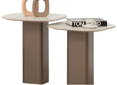 Brauner Holzbeistelltisch – Tischset für Ihr Wohnzimmer und Wohnzimmer-Set