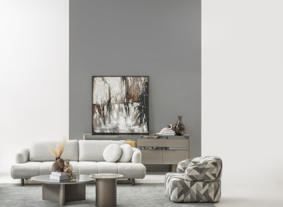 Komplettes Wohnzimmer-Set: 4-Sitzer Sessel Couch- & Beistelltisch