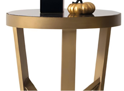 Stilvoller Goldener Beistelltisch Designer Marmortisch Kaffeetisch