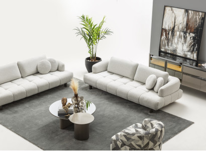 Wohnzimmer Set 5 tlg 2x 4 Sitzer Couchtisch Beistelltisch Konsolentisch