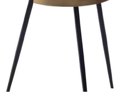 Designer Beistelltisch mit goldener Umrandung und schwarzen Beinen