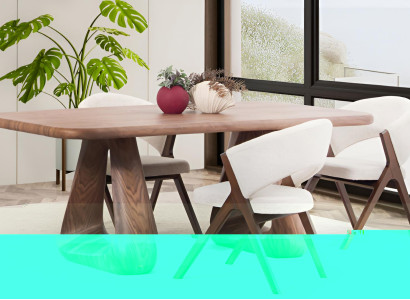 Braunes Luxuriöses Esszimmer Set Robuster Holztisch Edle x3 Stühle