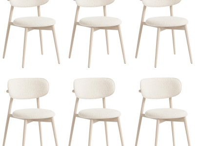 Elegantes Weißes Stuhl-Set Designer Polsterstühle Esszimmerstühle