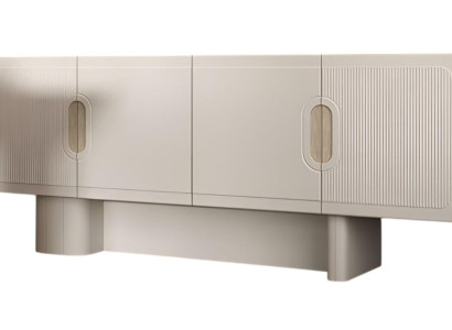 Beiges Wohnzimmer Sideboard Designer Anrichte Holz Robuste Kommode