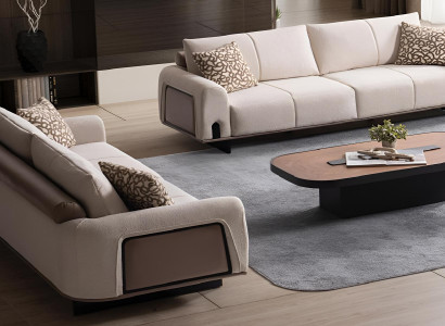Elegante Wohnzimmer Sofagarnitur Polstercouch Designer Sessel 2tlg