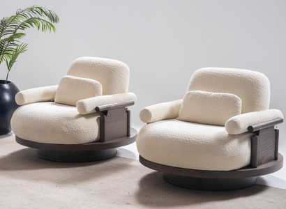 Beige Wohnzimmer 2x Polstersessel Stilvolle Textilsessel Einsitzer