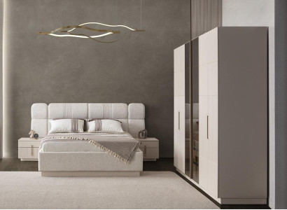 Elegantes Schlafzimmer Set mit Kleiderschrank und Nachtkommoden Hochwertig